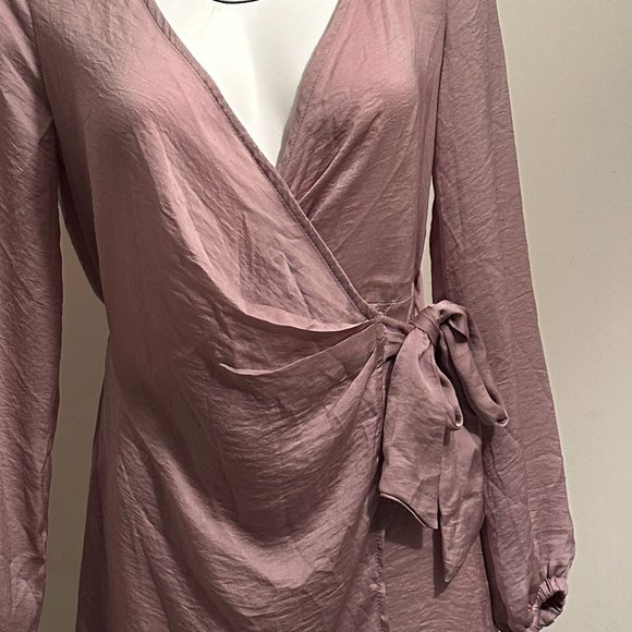 New! PINK/ROSE WRAP DRESS - Picture 2 of 6